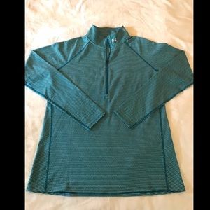 •UNDERARMOUR• Teal Fitted Coldgear Sweatshirt•NWOT